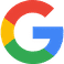 Google logo, colorful letter G in red, yellow, blue, and green.
